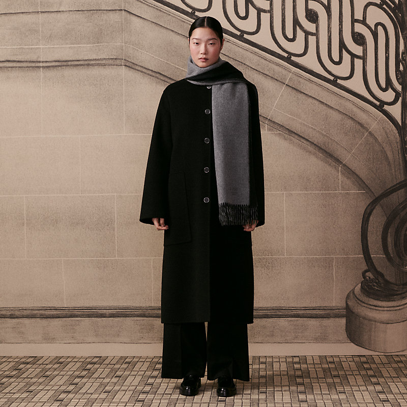 Double Face stole - Grey | Hermès USA